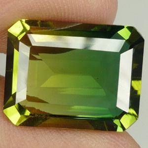 Gorgeous 8.29 ct Octagon Cut  Green & Golden Quartz Gemstone