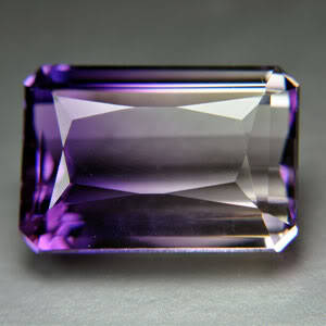 14.95 ct LOVELY PURPLE-WHITE EMERALD CUT AMETRINE GEMSTONE