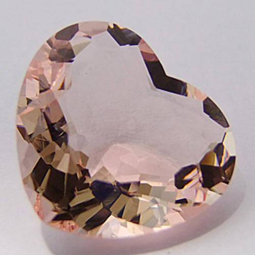 23.07 ct **PERFECT!! LIGHT SALMON PINK HEART FACET CUT MORGANITE GEMSTONE