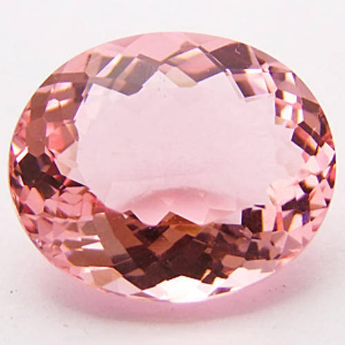 18.92 ct VVS SALMON PINK OVAL FACET MORGANITE GEMSTONE