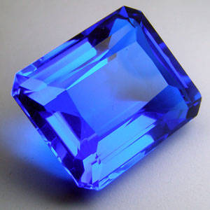 10.4 ct TANZANITE BLUE EMERALD CUT QUARTZ GEMSTONE