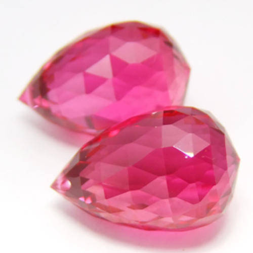 ++PAIR++ 44.46 ct  LOVELY PINK BRIOLETTE (DRILLED) TOPAZ GEMSTONE