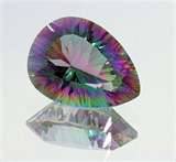 STUNNING GREEN PURPLE RAINBOW QUARTZ  17.4 ct Pear Cut