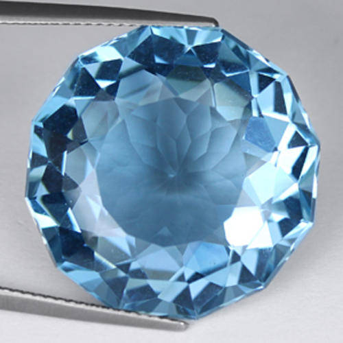 Huge 35.42 ct MARVELOUS GREENISH BLUE ROUND CUT AMETHYSTGemstone - Prasiolite