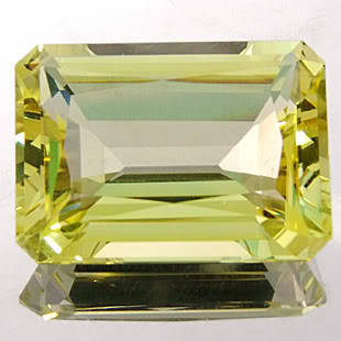 21.66 ct  BEAUTIFUL SPARKLING LEMON QUARTZ EMERALD CUT  Gemstone
