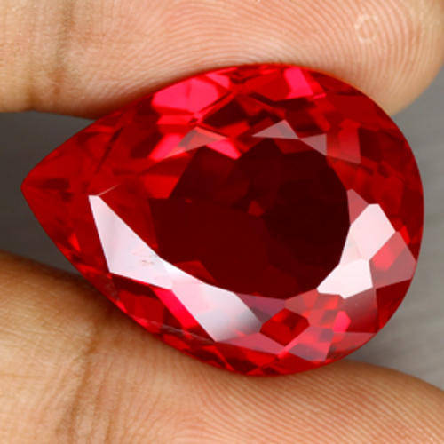 27.55 ct IMMACULATE  BLOOD RED PEAR CUT TOPAZ BRAZIL Gemstone