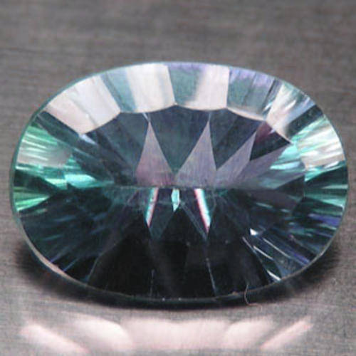 10.74 ct PURPLISH GREEN FLUORITE CONCAVE OVAL CUT Gemstone