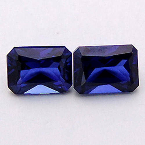 2.70 ct PAIR - EMERALD CUT MIDNIGHT BLUE SAPPHIRE GEMSTONES