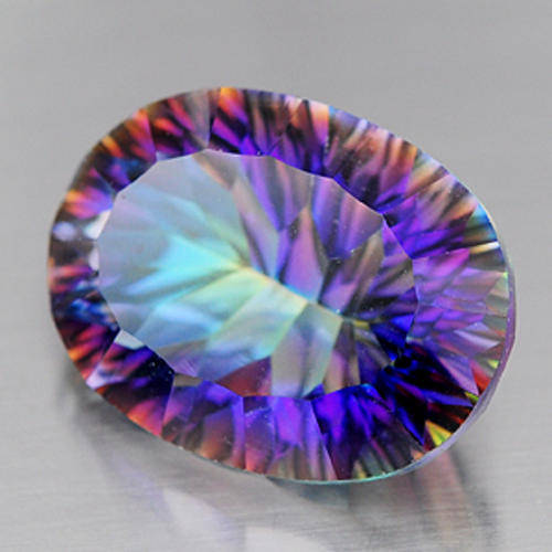 9.2 ct MAGNIFFICENT CONCAVE OVAL CUT RAINBOW MYSTIC TOPAZ  Gemstone