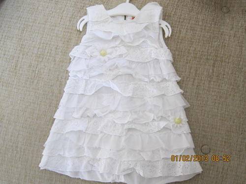 Sparkling white,UK Designer Mayoral dress aged 12 months.Exc cond