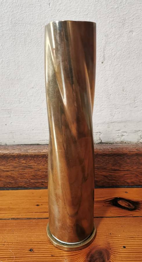 WW2 1944 40mm Mk4 British Bofors anti-aircraft shell, converted to drill round, then to trench art