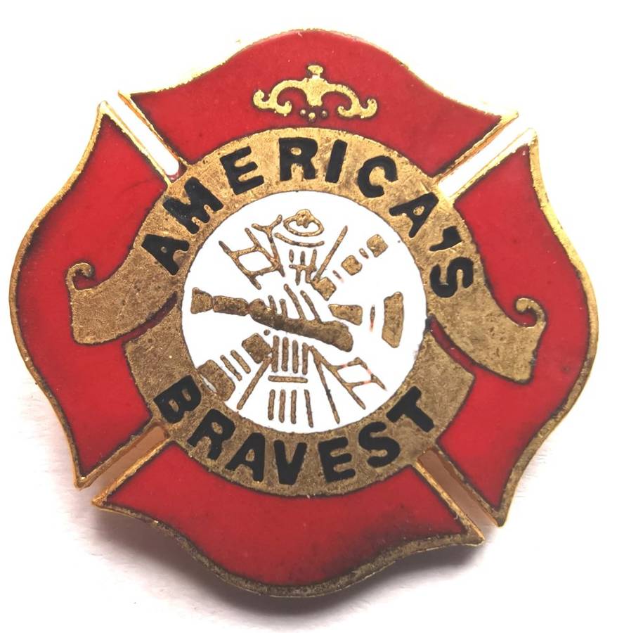 Lot of 3 vintage USA fire services lapel pin badges