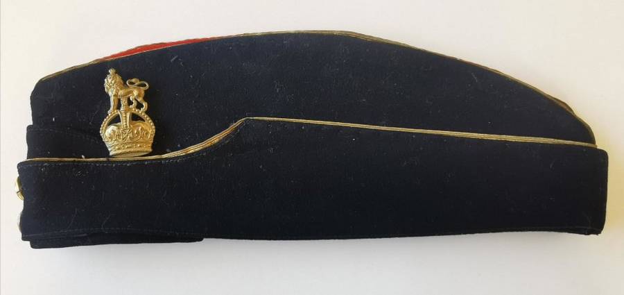 WW2 SA Army Staff Corps officer's side cap, by John Scott of Pretoria, with name tag