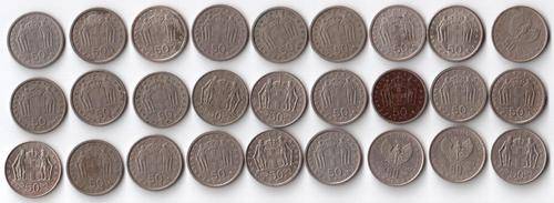 Greece 27 coins, 50 Lepta 1950s to 1970s - bid per coin to take all