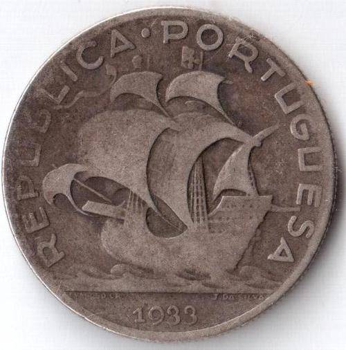 Portugal 5 Escudos 1933 silver