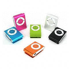 SILVER Mini metal MP3 player-cheapest shipping rates on bob!!!
