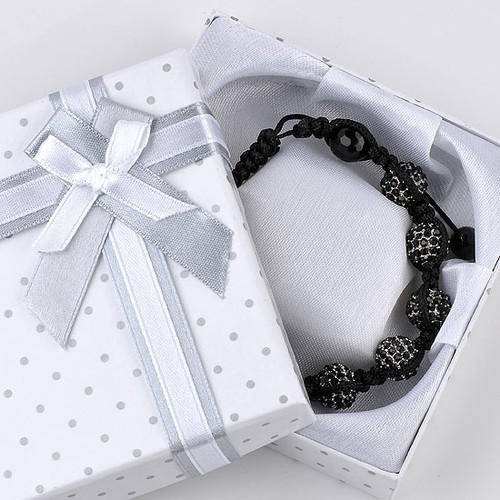 New trend! Macrame disco ball braided bracelet - black