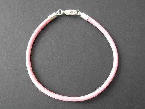 PLAIN PINK LEATHER BRACELET