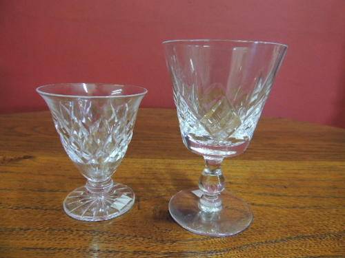 TWO CRYSTAL GLASSES SELLING AS ONE LOT - ONE IS "STUART"
