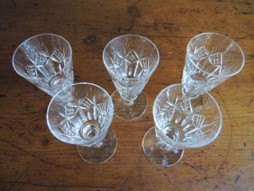 WEBB CORBETT SHERRY/LIQUER GLASSES - SET OF 5