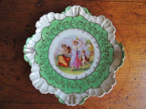 CARLSBAD SCALLOPED PLATE SIGNED "HAUFMANN" - FOR RAMSHORN (VICKY) ONLY