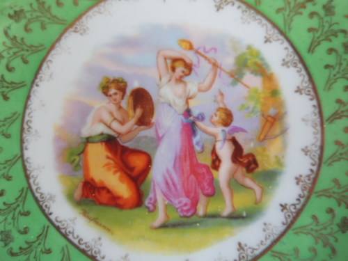 CARLSBAD SCALLOPED PLATE SIGNED "HAUFMANN" - FOR RAMSHORN (VICKY) ONLY