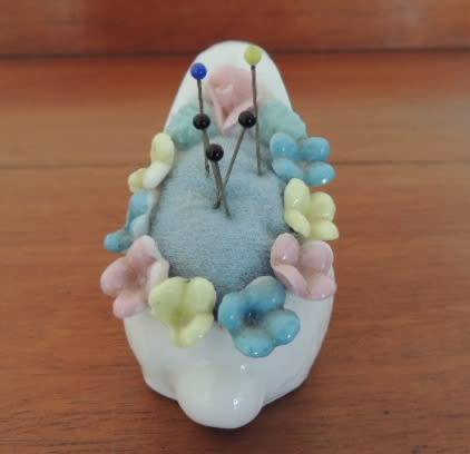 PORCELAIN RABBIT PIN CUSHION