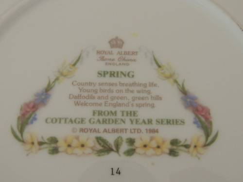 ROYAL ALBERT PLATE FROM THE COTTAGE GARDEN YEAR SERIES - "SPRING"