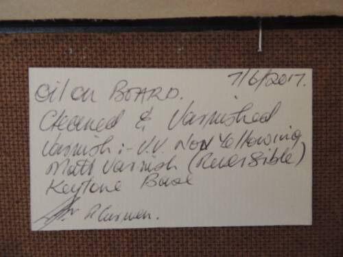 ERNEST BENJAMIN KING - OIL ON BOARD - BUSHVELD LANDSCAPE DATED 1957