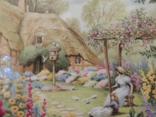ROYAL ALBERT CABINET PLATE -"TRANQUIL GARDEN" FROM ORIGINAL ARTWORK BY F.F. ERRILL