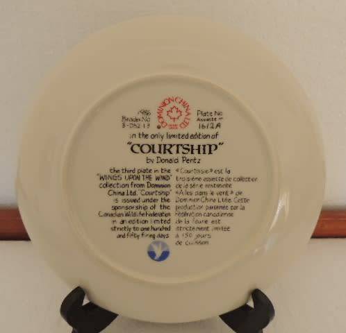 DOMINION CHINA LTD ONTARIA CANADA PLATE - "COURTSHIP" - BOXED WITH COA