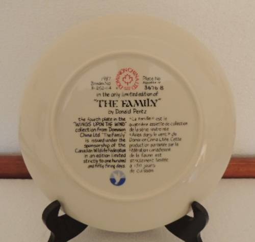 DOMINION CHINA LTD ONTARIA CANADA PLATE - "THE FAMILY" - BOXED WITH COA