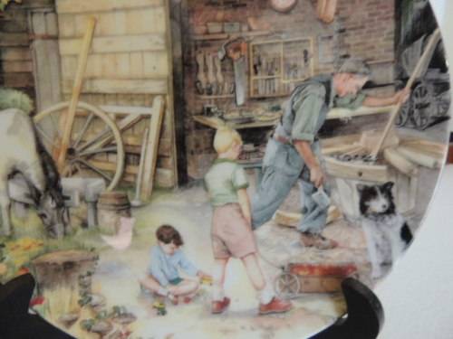 ROYAL DOULTON OLD COUNTRY CRAFTS PLATE - "THE WHEELWRIGHT" 1991, BOXED WITH COA