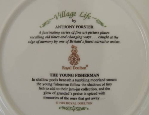 ROYAL DOULTON PLATE - VILLAGE LIFE SERIES, "THE YOUNG FISHERMAN"