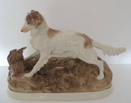 GERMAN NYMPHENBURG PORCELAIN SPANIEL HUNTING DOG - BY P.J. MENE