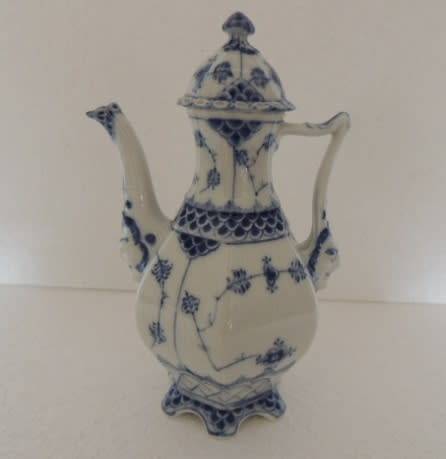 ROYAL COPENHAGEN BLUE FLUTED  FULL LACE COFFEE/CHOCOLATE POT - Reserved for Louky