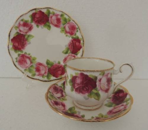 ROYAL ALBERT TRIO - "OLD ENGLISH ROSE"  - 2 AVAILABLE