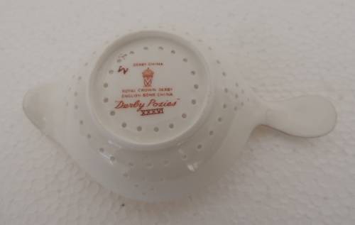 ROYAL CROWN DERBY - "DERBY POSIES" - TEA STRAINER AND TEA BAG HOLDER