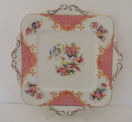 PARAGON ROCKINGHAM PINK CAKE SERVING PLATE