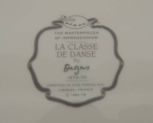 LIMOGES MASTERPIECES OF IMPRESSIONISM - "LA CLASSE DE DANSE" by Degas