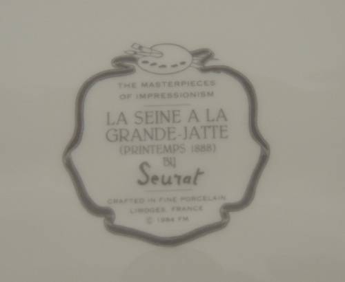 LIMOGES MASTERPIECES OF IMPRESSIONISM - "LA SEINE A LA GRANDE-JATTE"  by Georges Seurat
