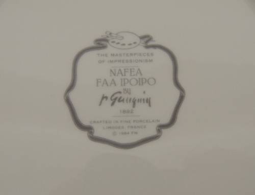 LIMOGES MASTERPIECES OF IMPRESSIONISM - "NAFEA FAA IPOIPO"  by Gauguin