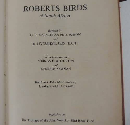 ROBERTS BIRDS OF SOUTH AFRICA LEATHER BOUND BOOK - McLACHLAN & LIVERSAGE