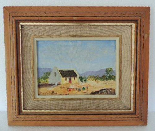 CAPE DUTCH SCENE OIL ON BOARD - FOUR PAINTINGS BY MIEMIE LOUW, price reduced