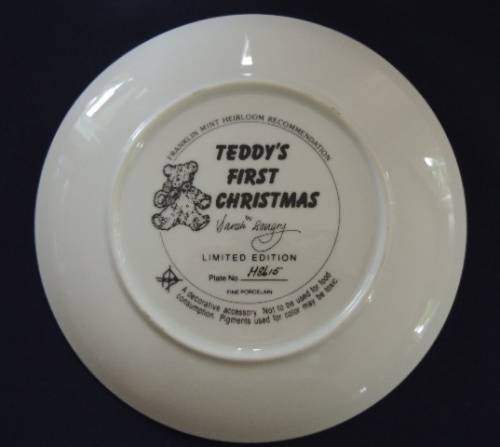 Franklin Mint Heirloom Plate - `TEDDY`S FIRST CHRISTMAS` (Price reduced)