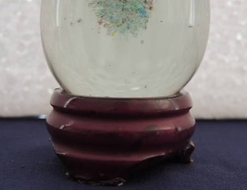 Two Art Glass Eggs On Stands