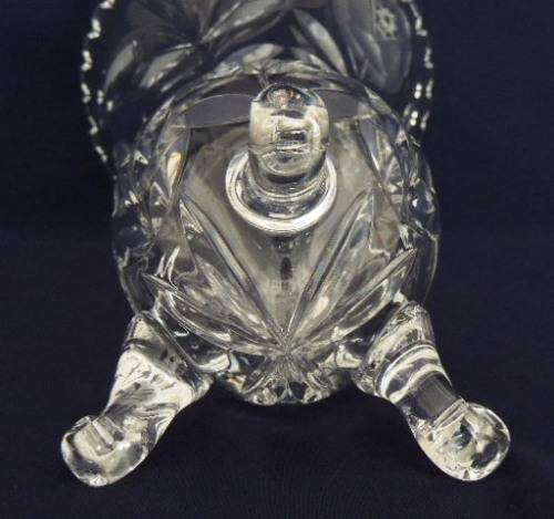 Rose and Leaf Cut Crystal Vase - 22 cm