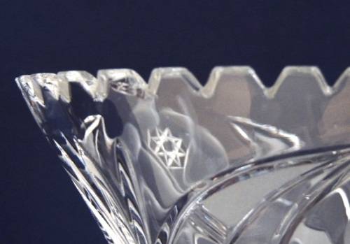 Rose and Leaf Cut Crystal Vase - 22 cm