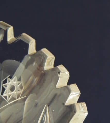 Rose and Leaf Cut Crystal Vase - 22 cm