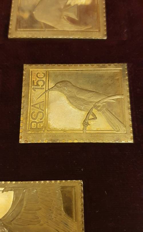 RSA 1974/1975 Definitive Stamp Replica Set (sterling silver, gold plated)